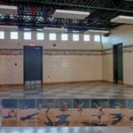 Dancers, photo silkscreened tiles of dancers encircling community center in Philadelphia. 1988
